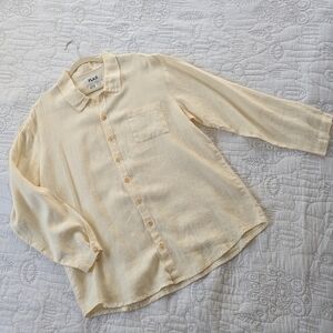 Flax 100% linen oversized button up shirt